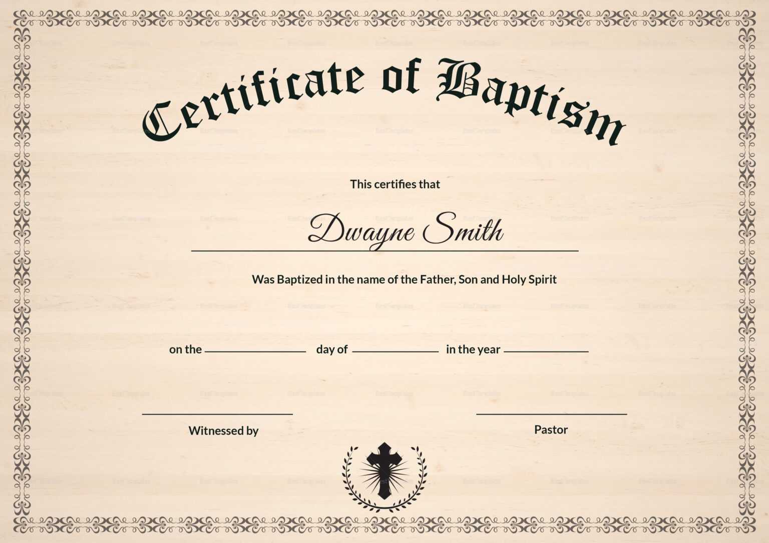 Baptism Certificate Free Printable Printable World Holiday