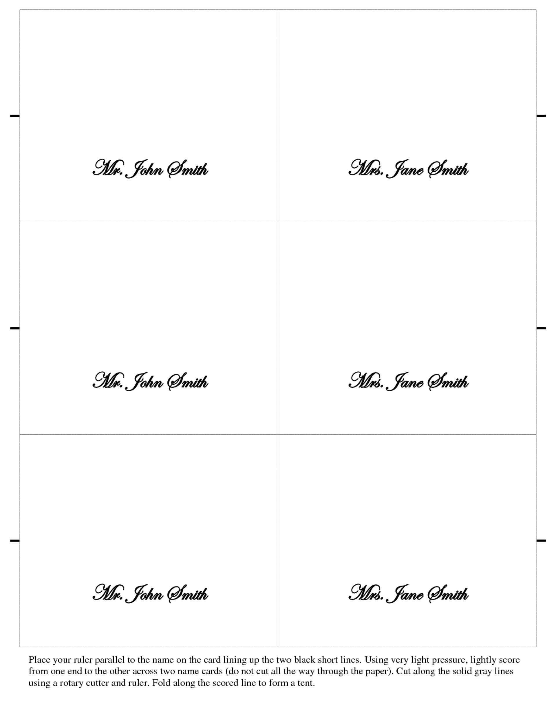 001 Table Name Card Template Size Seating Printable With Regard To Place Card Size Template
