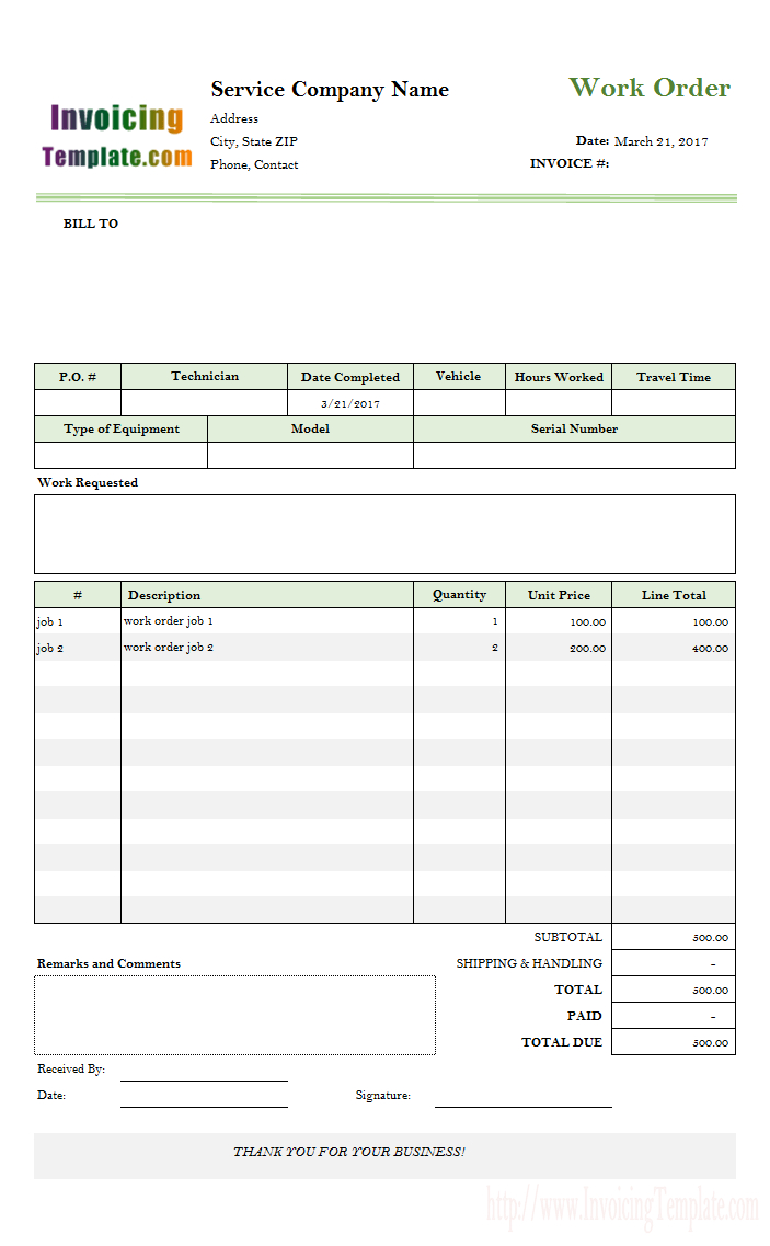 001 Work Order Template Excel Singular Ideas Uniform Form Intended For Mechanics Job Card Template