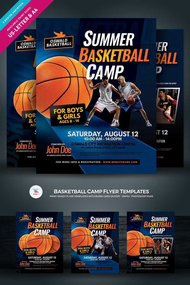 002 Original Basketball Camp Brochure Template Free With Basketball Camp Brochure Template