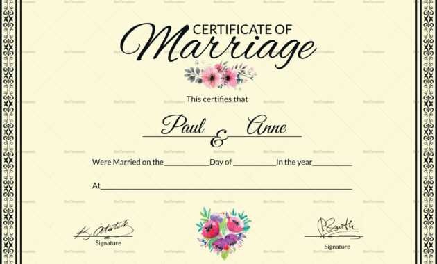 002 Template Ideas Certificate Of Marriage Beautiful pertaining to Certificate Of Marriage Template