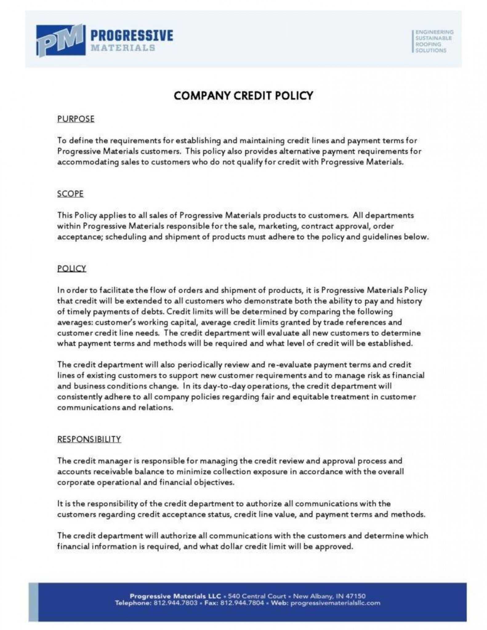 Company Credit Card Policy Template