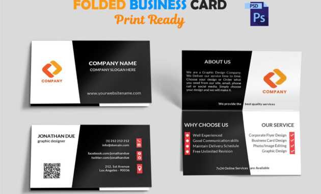 002 Template Ideas Folded Business Card Mock Up Fascinating with Fold Over Business Card Template