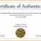 003 Certificate Of Authenticity Autograph Template Freel Intended For Certificate Of Authenticity Template