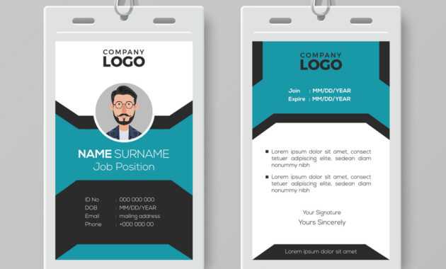 003 Creative Employee Id Card Template Vector Badge Best with regard to Portrait Id Card Template