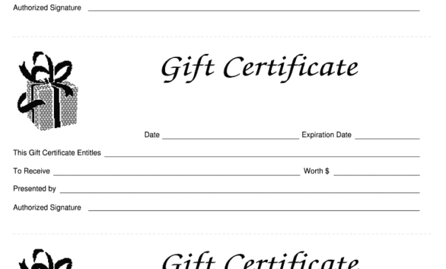 003 Large Free Printable Gift Certificates Template Awful within Present Certificate Templates
