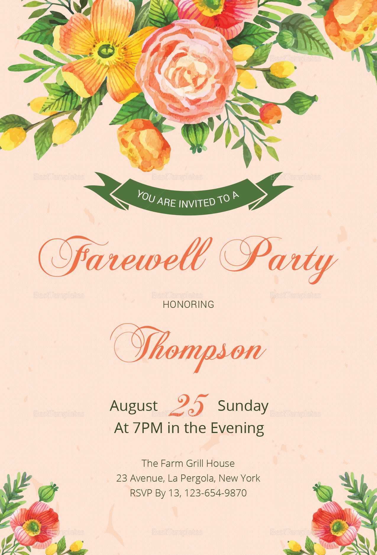 004 Farewell Party Invitation Invitations Templates Template With Regard To Farewell Card Template Word