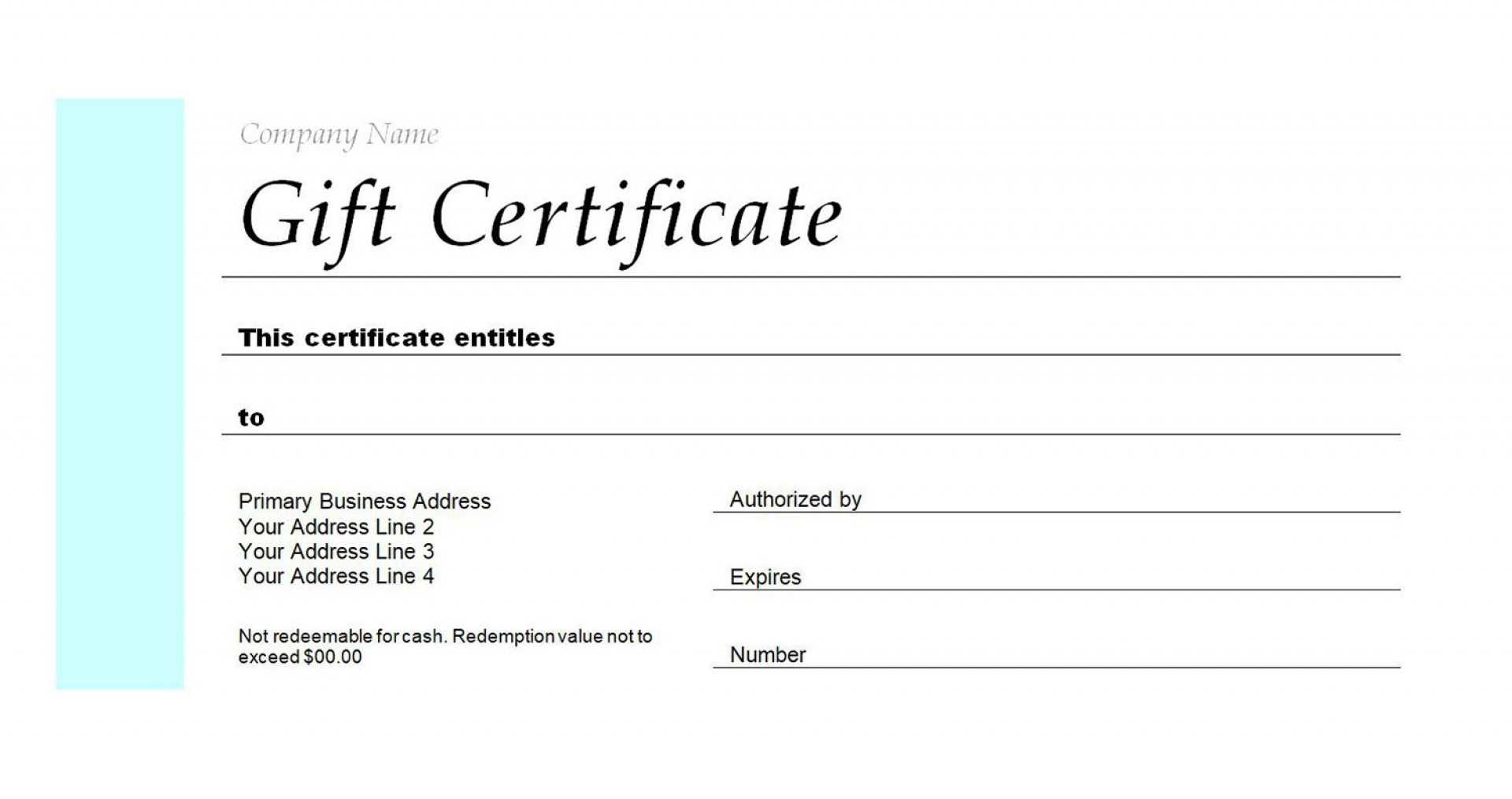 004 Gift Blank Certificate Template Astounding Ideas Pertaining To Company Gift Certificate Template