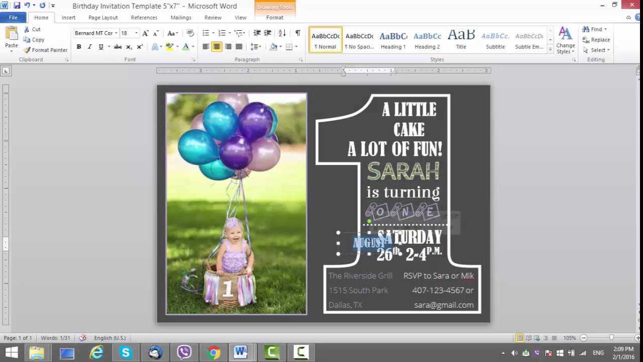 004 Maxresdefault Microsoft Word Birthday Card Invitation Regarding Microsoft Word Birthday Card Template