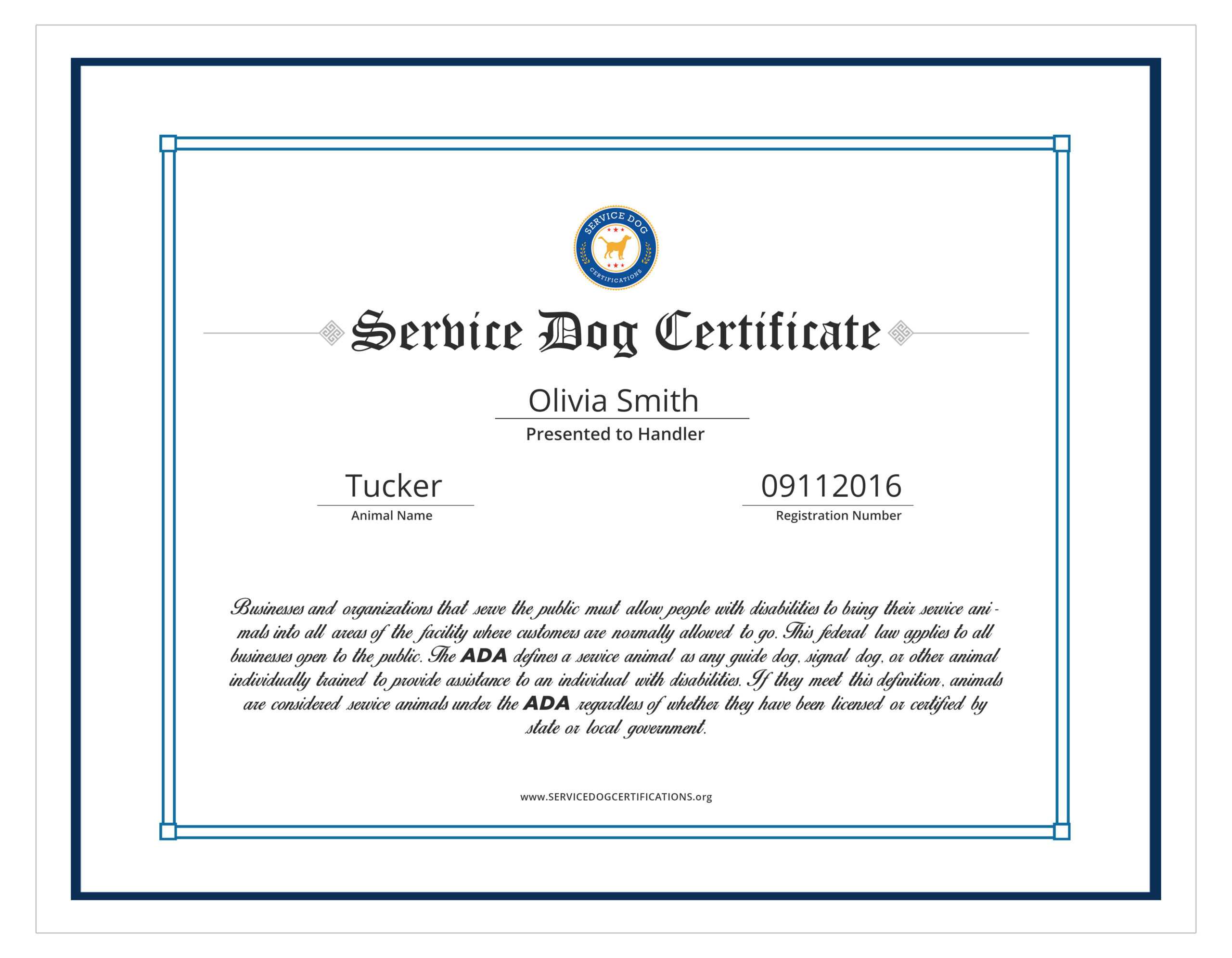 004 Template Ideas Service Dog Certificate Elegant With Service Dog Certificate Template