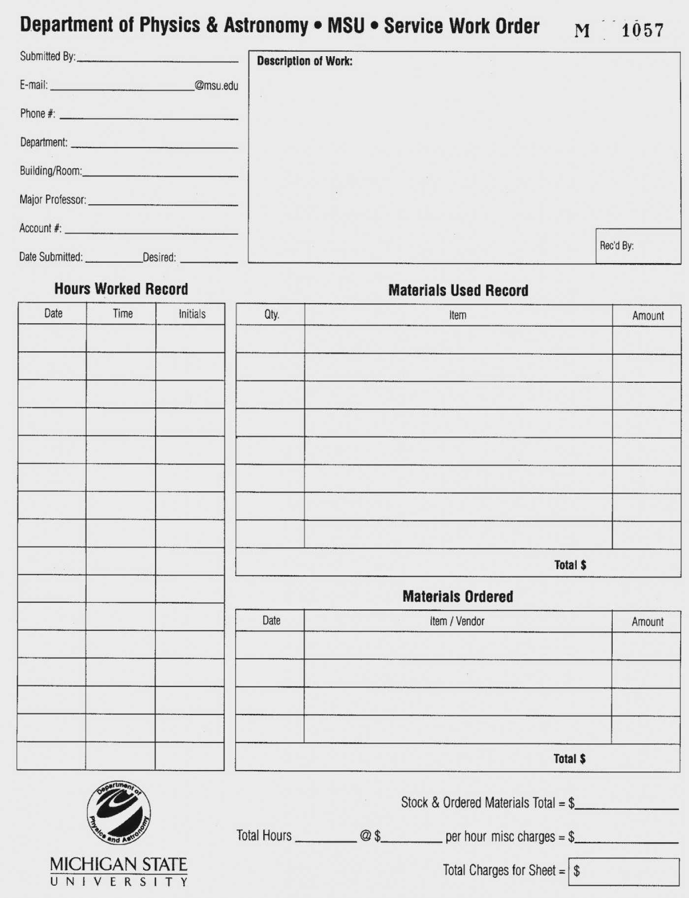 004 Template Ideas Work Order Excel 20Work Best Of Regarding Maintenance Job Card Template
