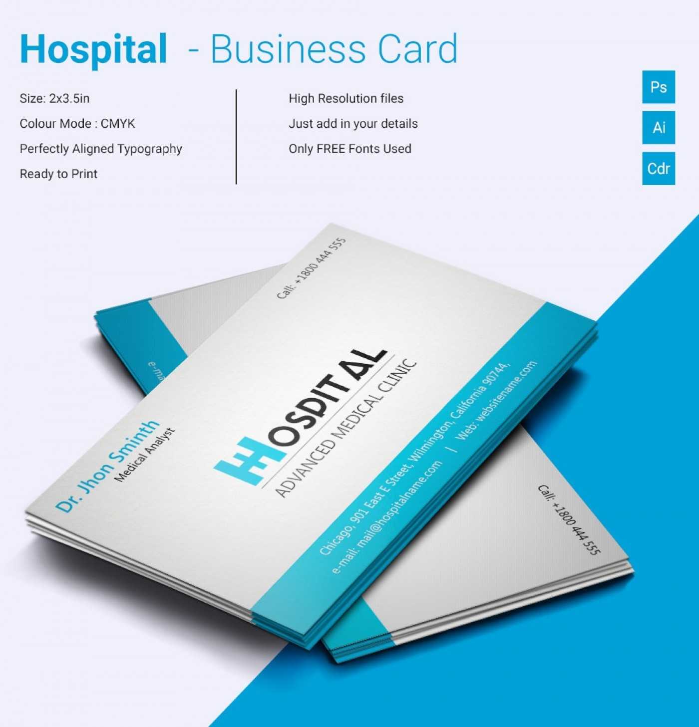 005 Free Print Design Business Card Template Cards Templates Pertaining To Medical Business Cards Templates Free