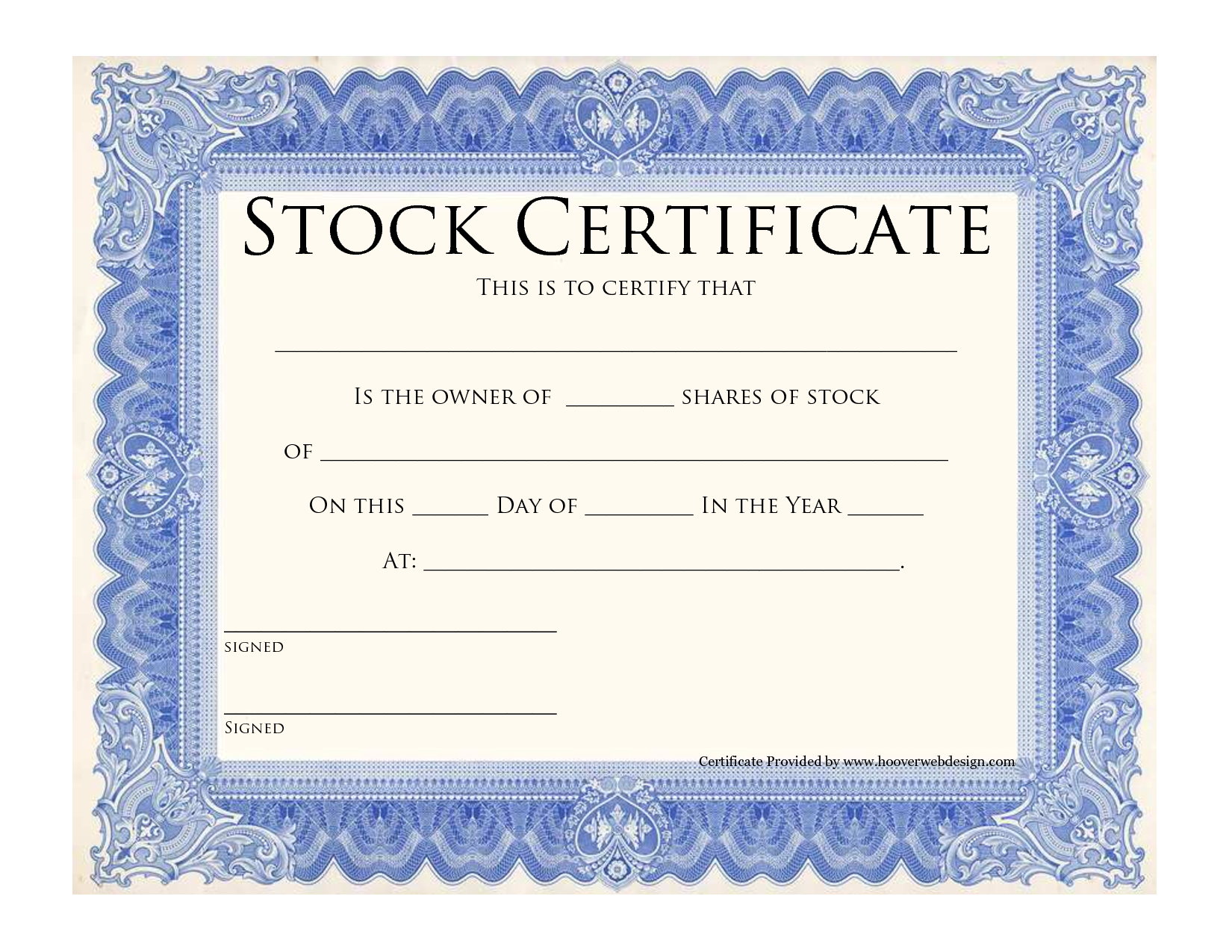 005 Free Stock Certificate Online Generator Common Share With Regard To Shareholding Certificate Template
