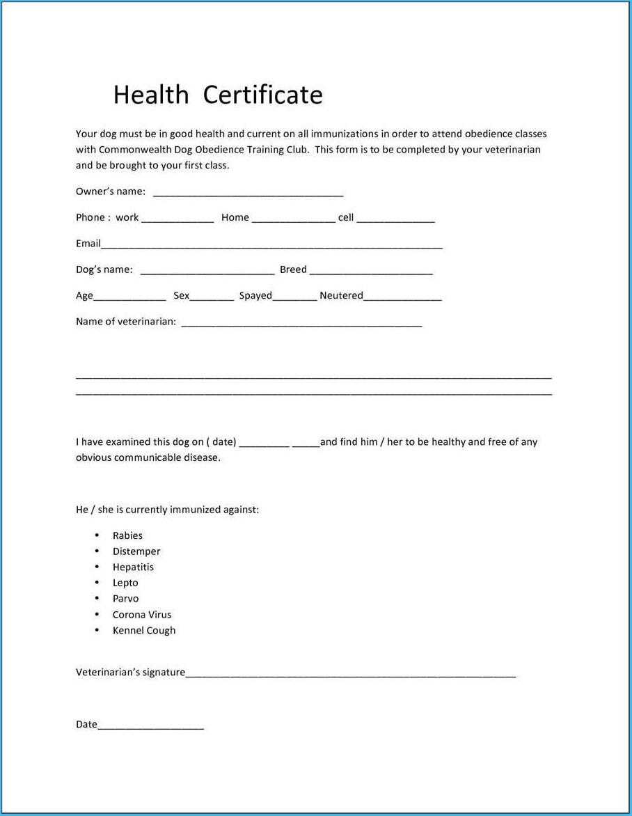 005 Pet Health Certificate Template Mesmerizing As An Extra For Veterinary Health Certificate Template