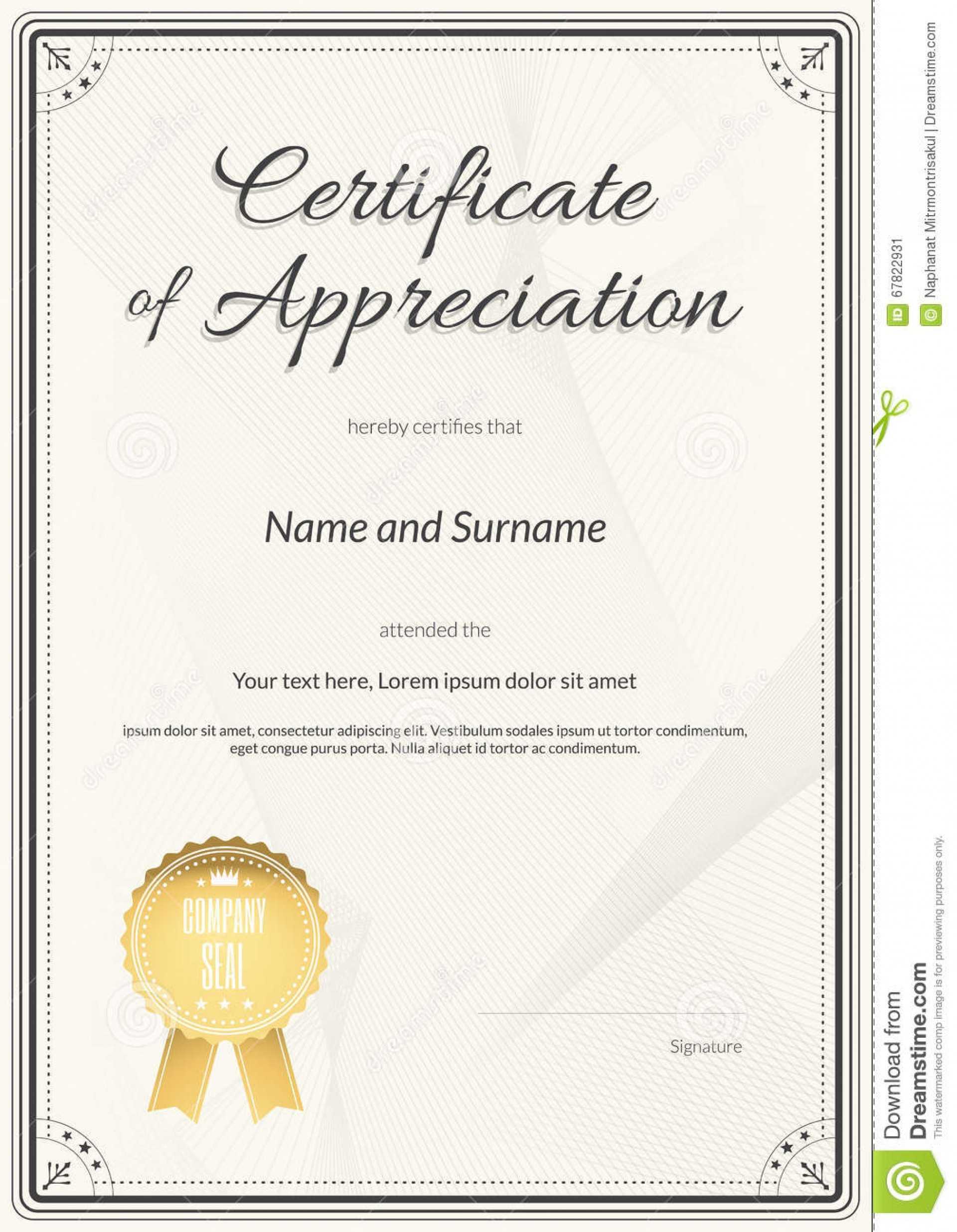 005 Template Ideas Certificate Appreciation Vector Pertaining To Army Certificate Of Appreciation Template