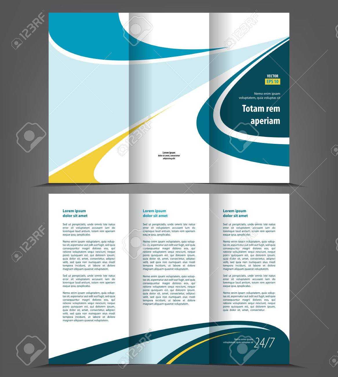 005 Vector Tri Fold Brochure Template Design Concept With 3 Fold Brochure Template Psd