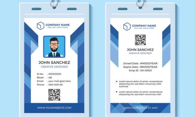 006 Employee Id Card Templates Template Ideas Blue Design for Id Card Template For Microsoft Word