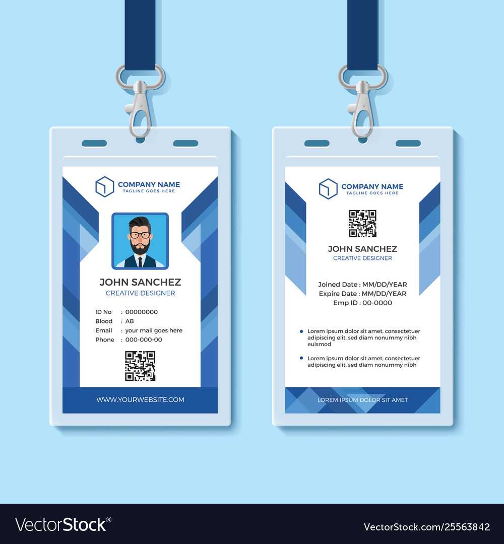 006 Employee Id Card Templates Template Ideas Blue Design For Id Card ...