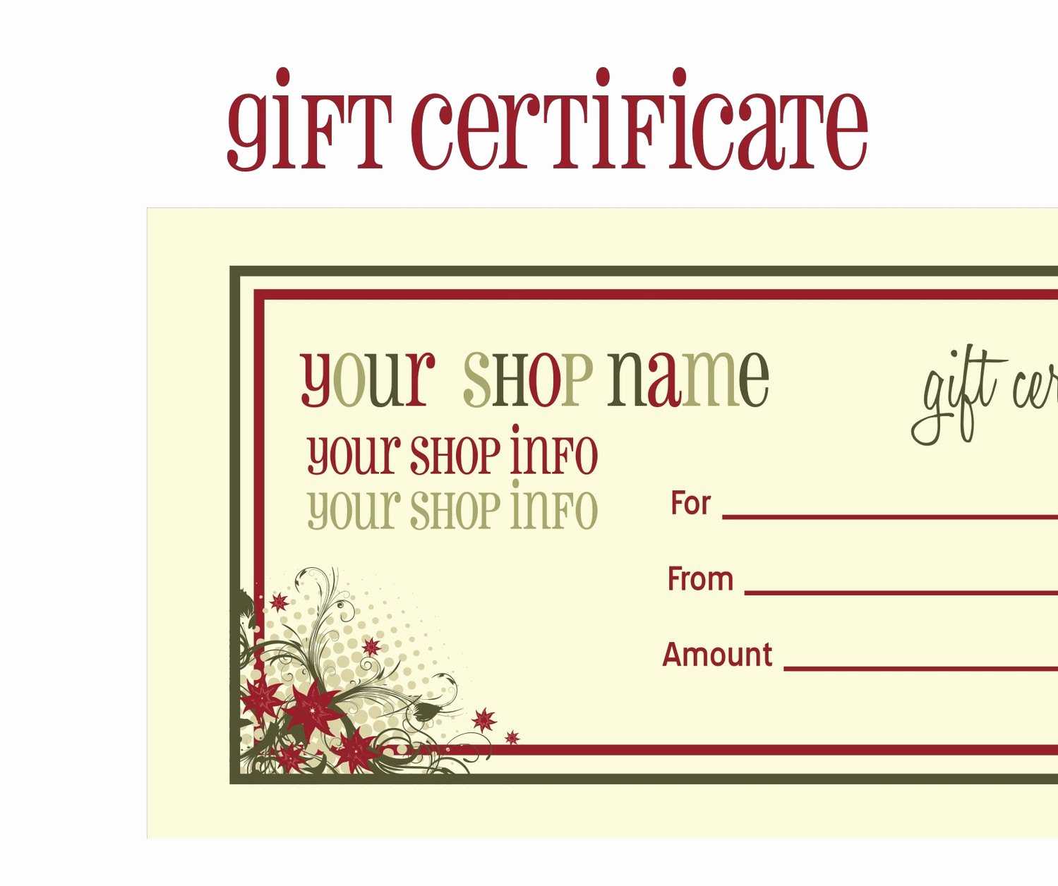 006 Free Printable Christmas Gift Certificate Template Word Regarding Christmas Gift Certificate Template Free Download