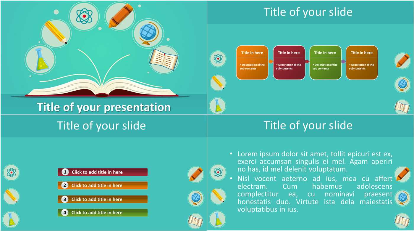 006 School And Education Objects Powerpoint Template Free For Powerpoint Template Games For Education
