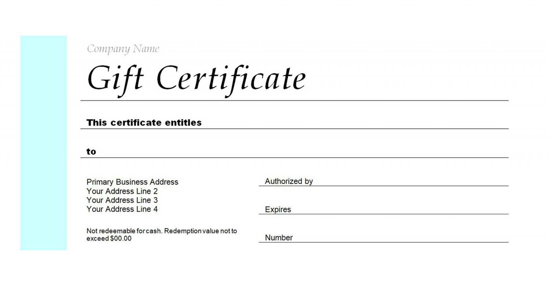006 Stunning Free Customizable Gift Certificate Template Pertaining To Custom Gift Certificate Template