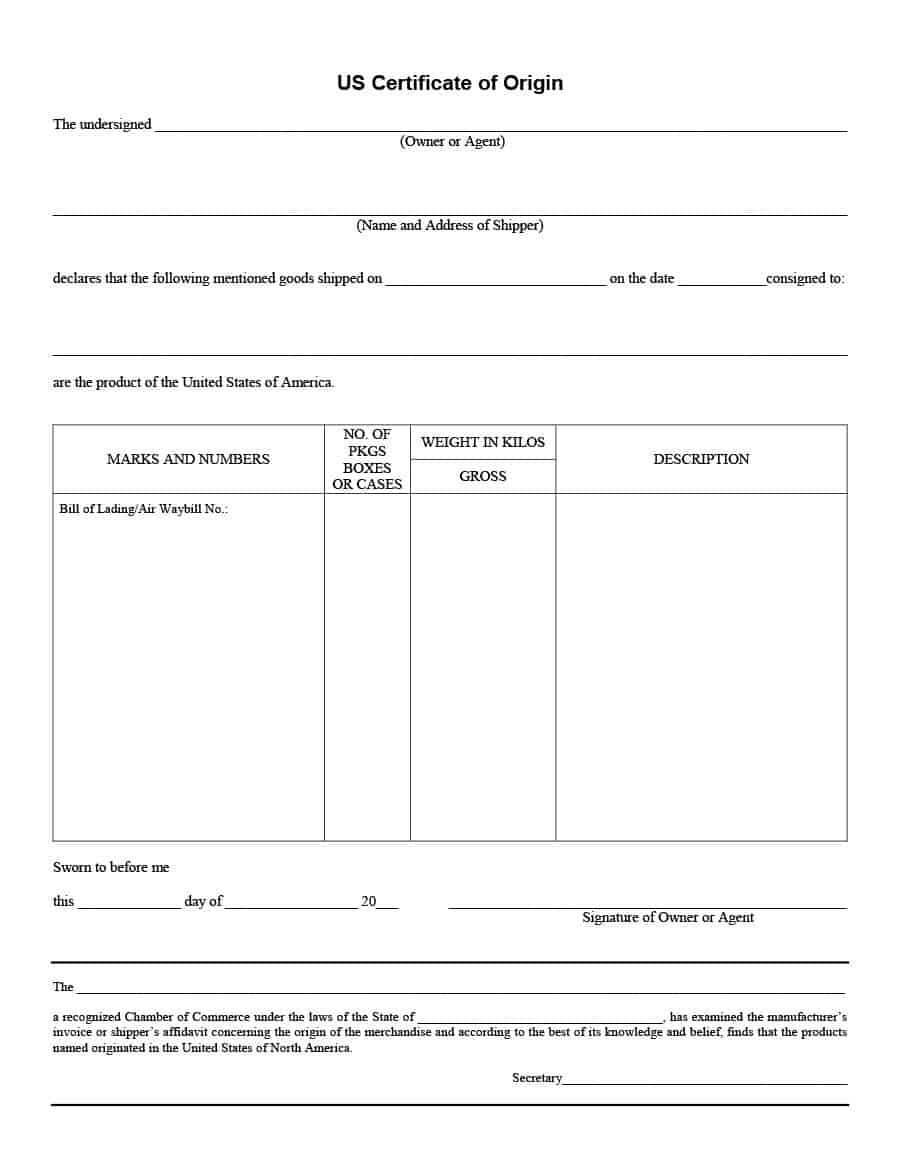 006 Template Ideas Certificate Of Origin Staggering Us For Certificate Of Origin For A Vehicle Template