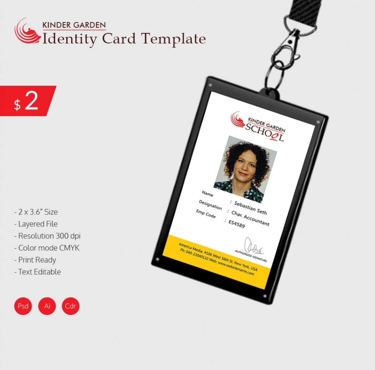 008 Employee Id Card Template Psd Free Download Staggering in Media Id