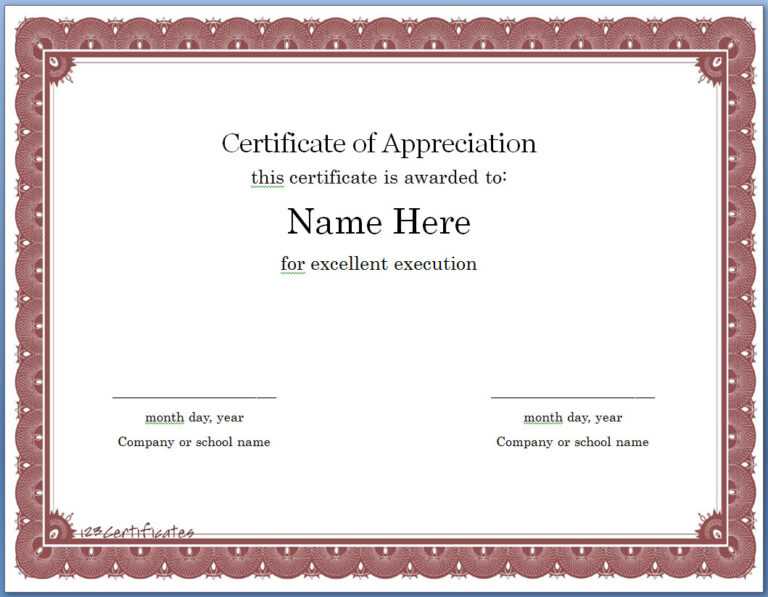 009 Certificate Of Appreciation Template Microsoft Word within Template ...