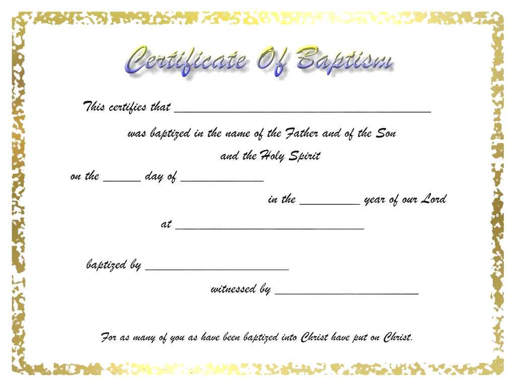 009 Certificate Of Baptism Template Unique Ideas Catholic Regarding Baptism Certificate Template Word
