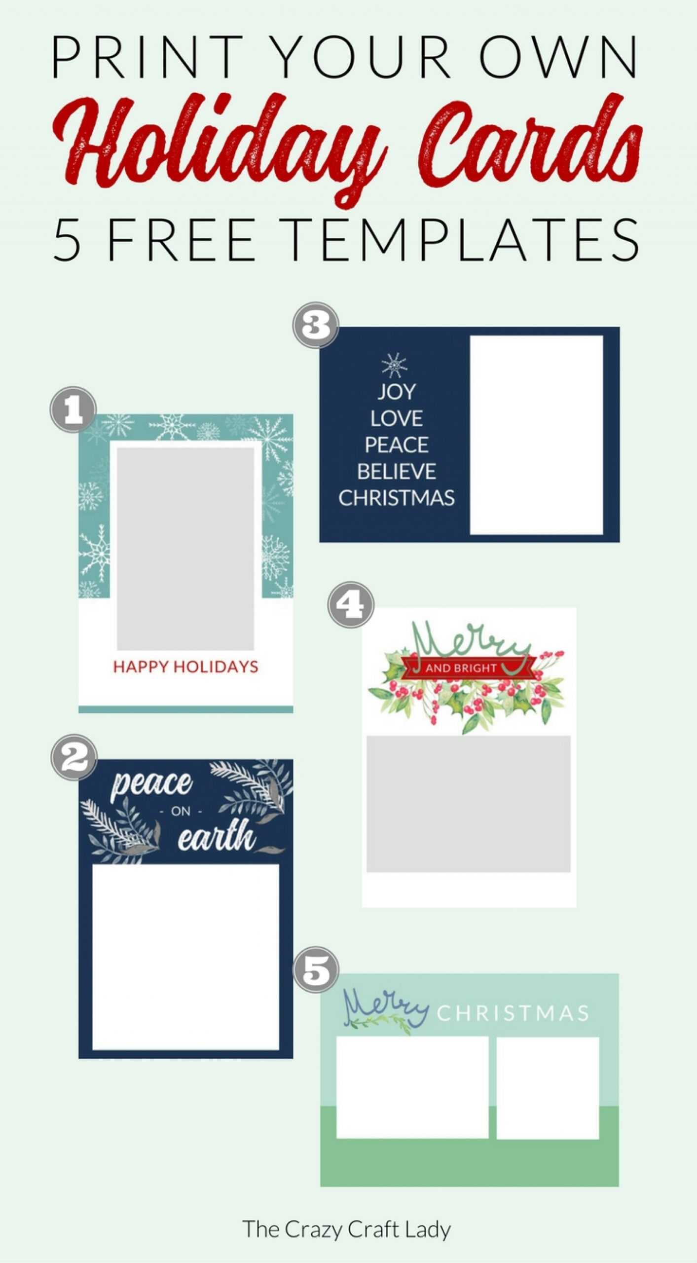 009 Free Printable Holiday Photo Card Templates Template In Printable Holiday Card Templates