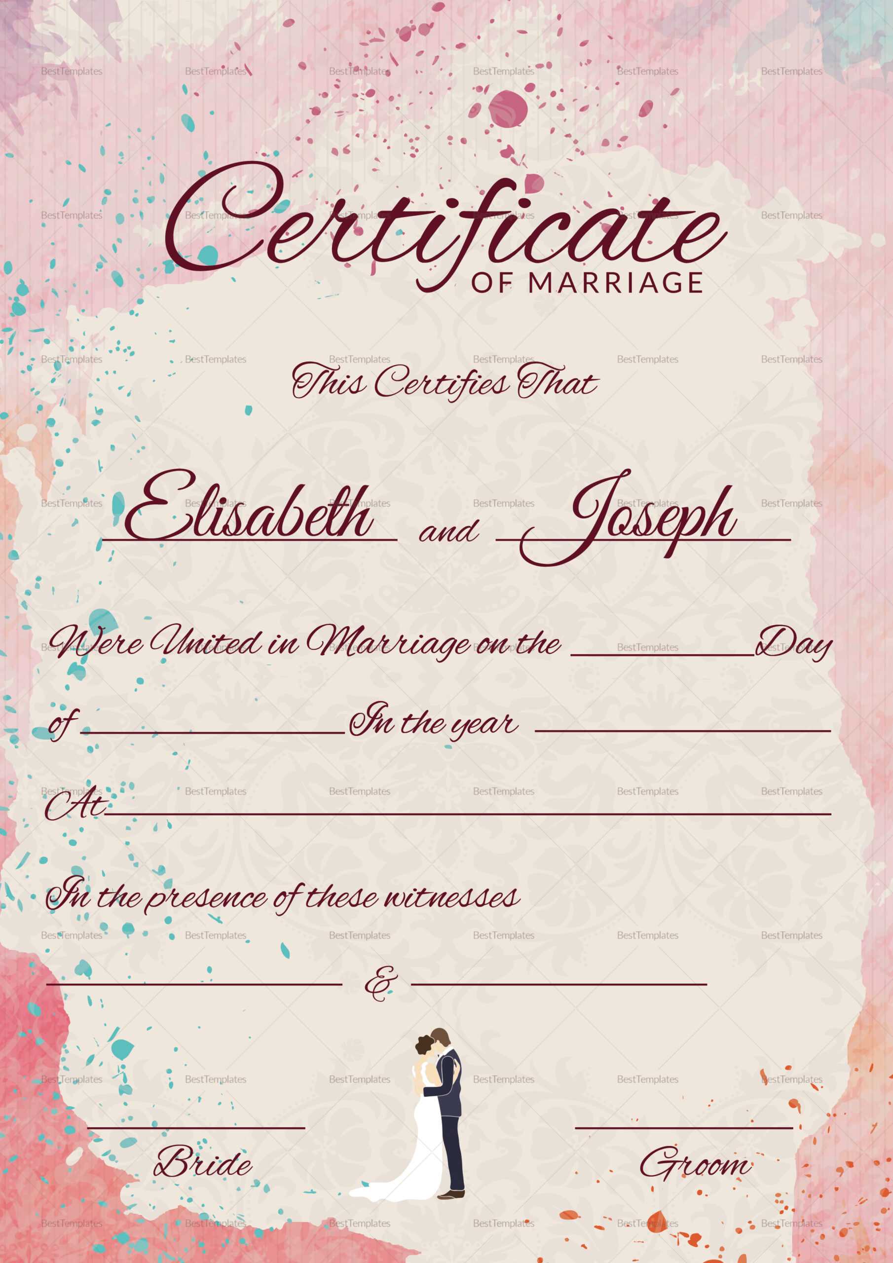 009 Marriage Certificate Template Ideas Beautiful Of For Certificate Of Marriage Template
