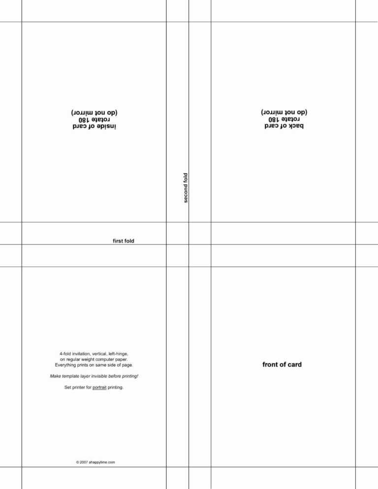 Half Fold Card Template