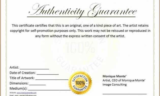 010 Artist Certificatefit8252C1275Ssl1 Certificate Of throughout Certificate Of Authenticity Template
