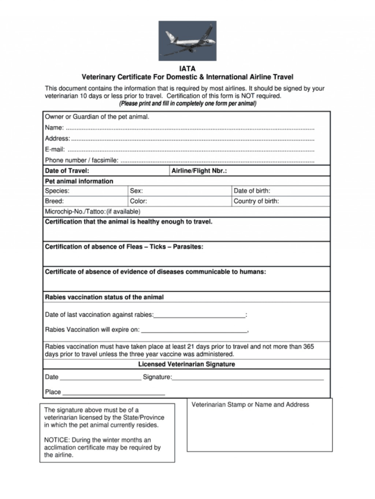 010 Editable Veterinary Health Certificate Template With Regard To 