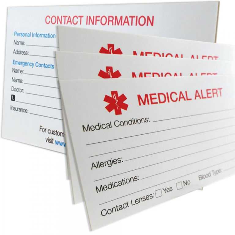 Medical Alert Wallet Card Template