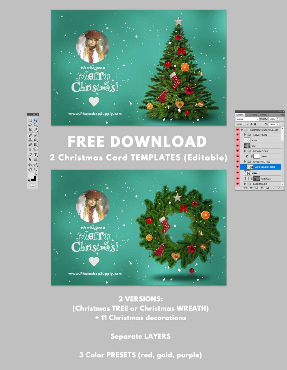 011-template-ideas-photoshop-christmas-cards-formidable-throughout