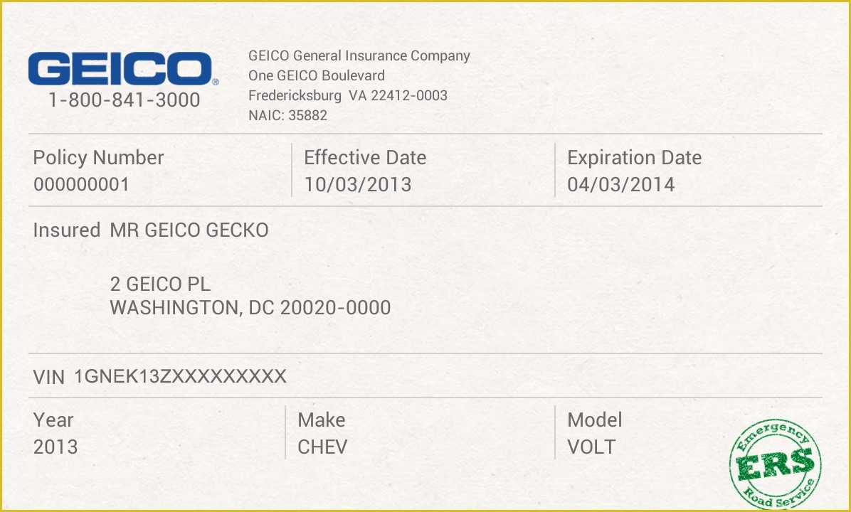 012 Company Car Policy Template Free Auto Insurance Id Card For Fake Auto Insurance Card Template Download