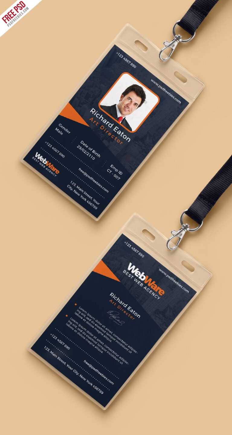 012 Free Id Card Templates Template Ideas Striking Employee Throughout Free Id Card Template 7116