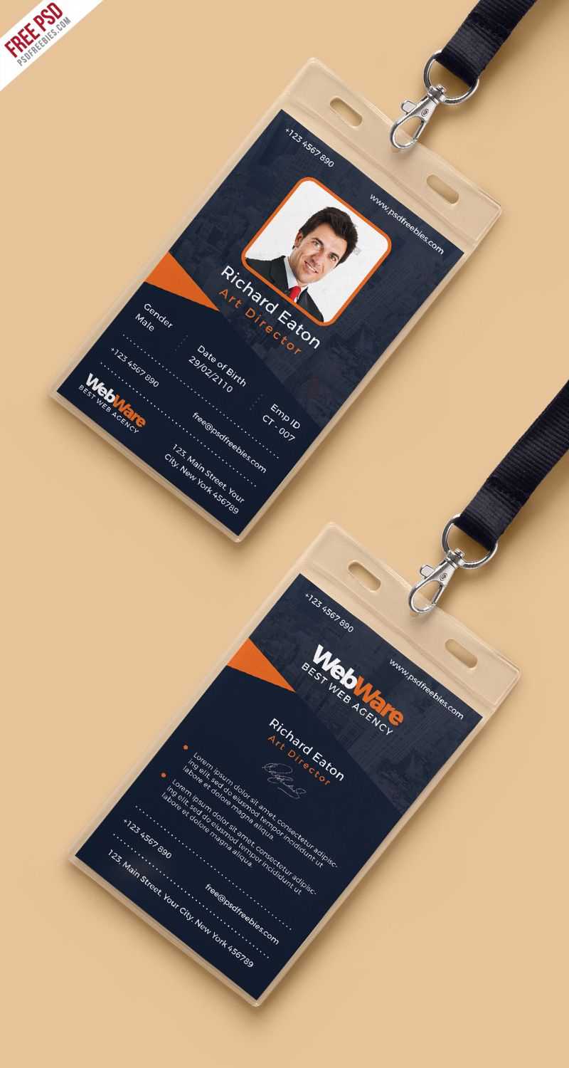 012 Free Id Card Templates Template Ideas Striking Employee Throughout Free Id Card Template Word