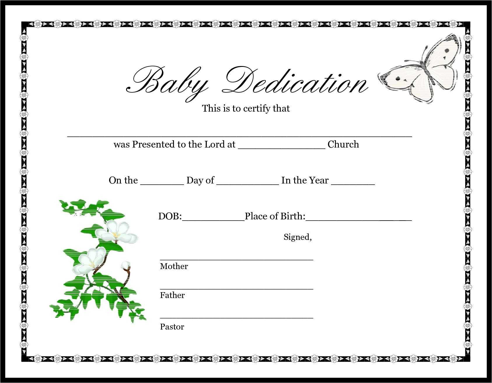 013 Appealing Official Birth Certificate Template Sample Intended For Baby Dedication Certificate Template