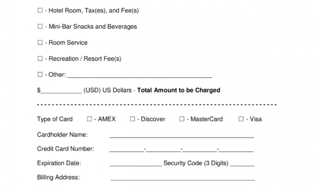 013 Credit Card Authorization Form Template Doc Hotel within Hotel Credit Card Authorization Form Template