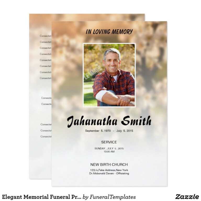 funeral card template word