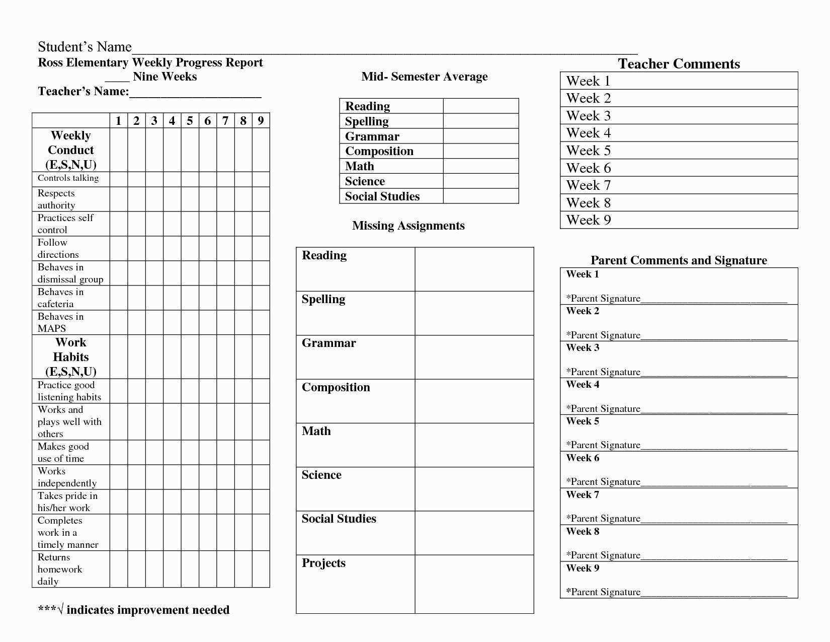 014 Free Printable Homeschool Report Card Template Best Throughout Blank Report Card Template