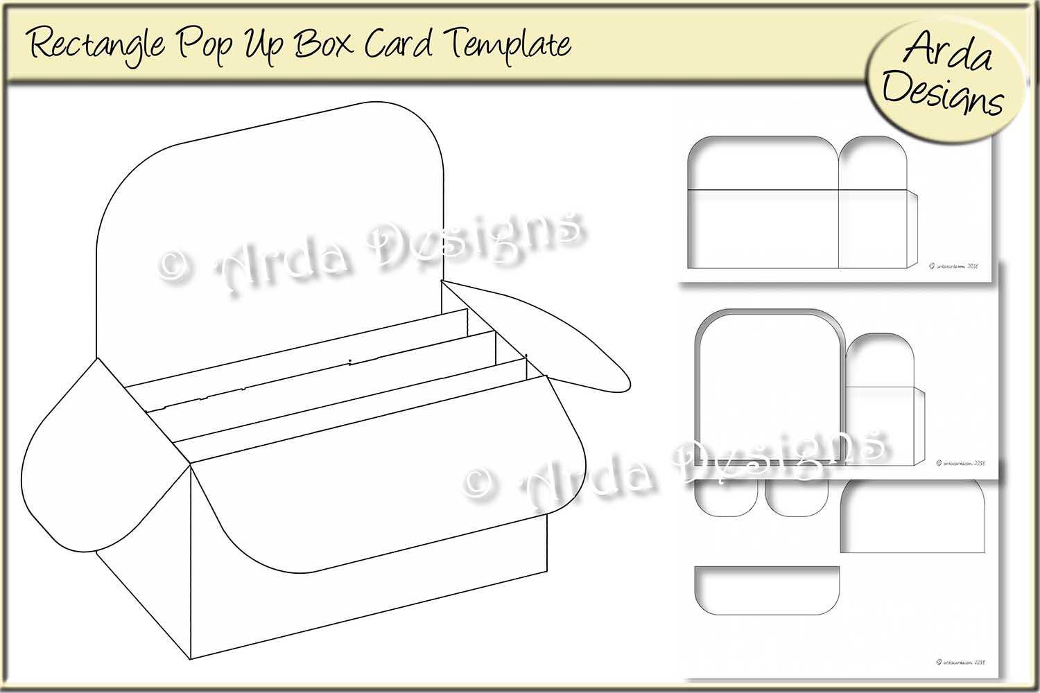 014 Rectangle Pop Up Box Card Cu Templatearda Designs Throughout Pop Up Card Box Template
