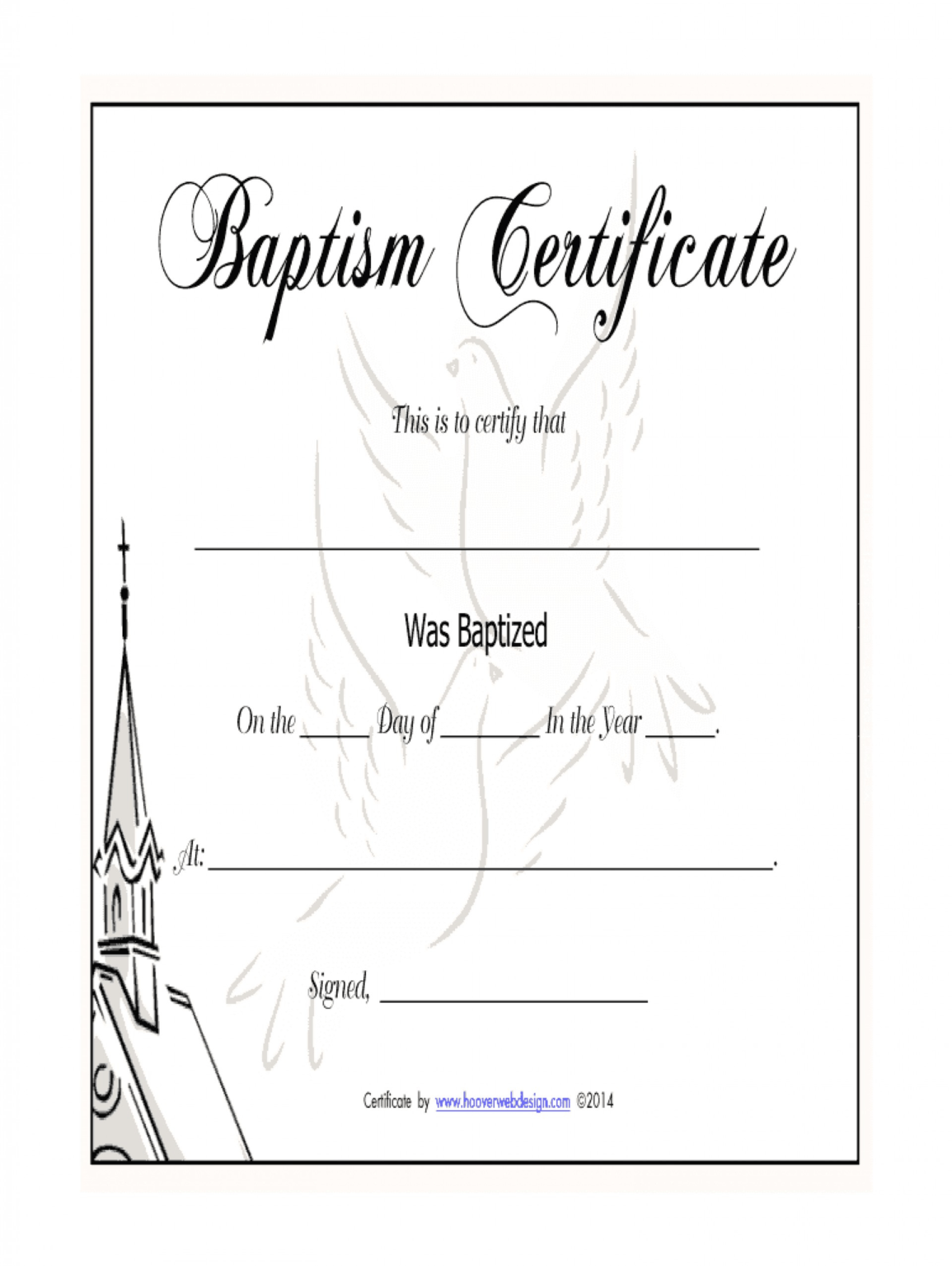 014 Template Ideas Certificate Of Unique Baptism Church In Roman