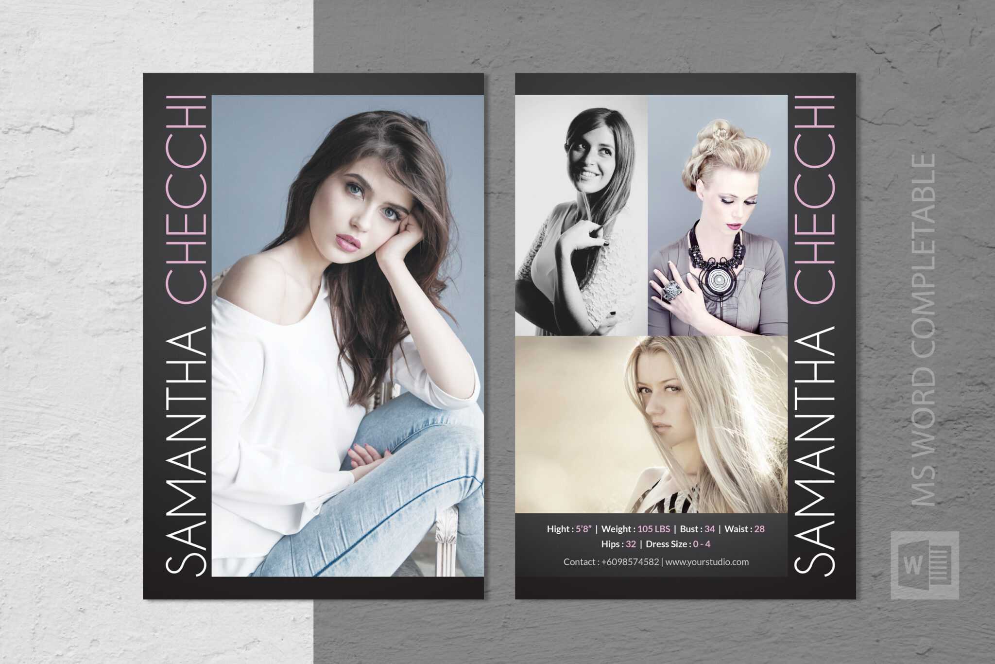 free comp card template psd download