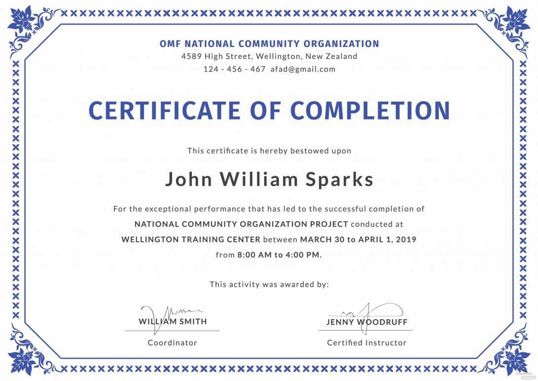 015 Template Ideas Training Completion Certificate Free In Free Training Completion Certificate Templates