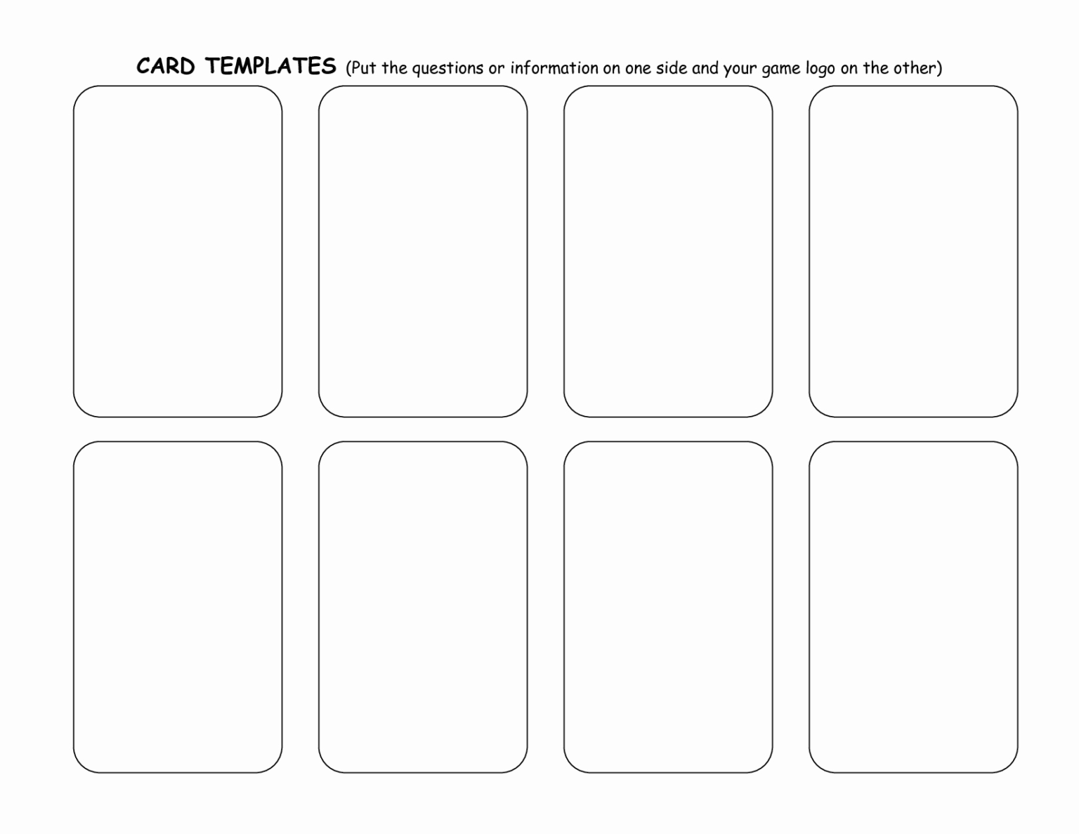 Image 3 for Cue Card Template Word