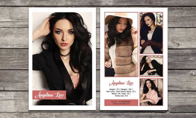 017 Model Comp Card Template Outstanding Ideas Photoshop Psd for Comp Card Template Download