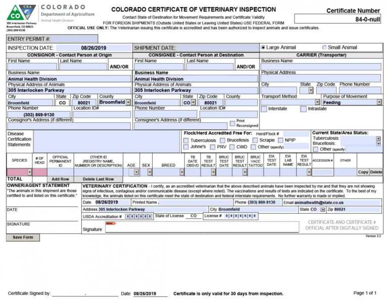017 Pet Health Certificate Template For Certificate Of Inspection ...
